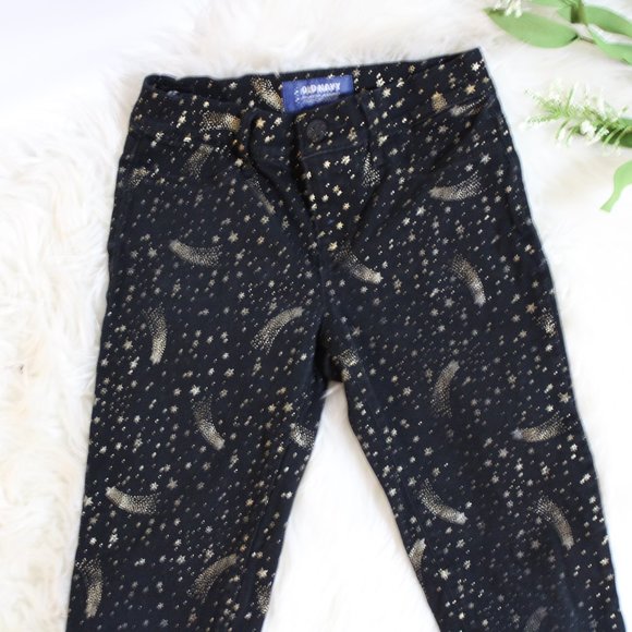 Old Navy Girls Rockstar Jeggings Black and Gold - Picture 3 of 8